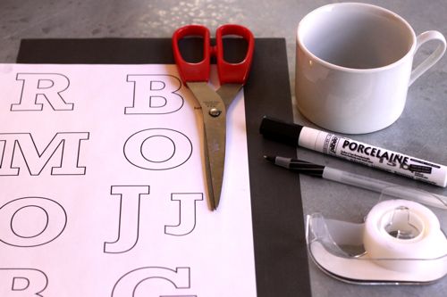 DIY monogram mugs featured by popular lifestyle blogger, Design Mom