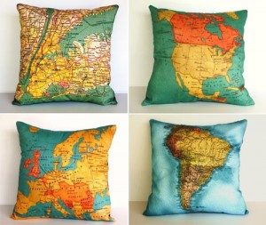 map pillow My Bearded Pigeon
