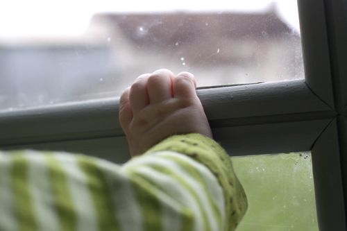 baby at window