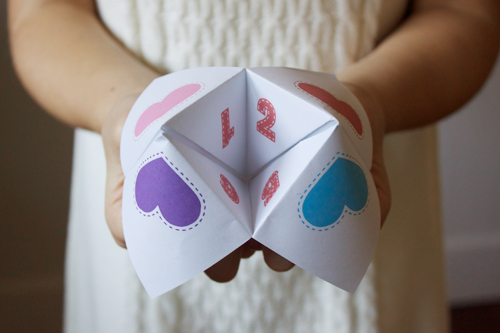 valentine fortune teller is a candy-free classroom activity
