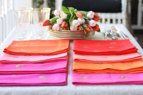 how to make mitre-edged linen napkins