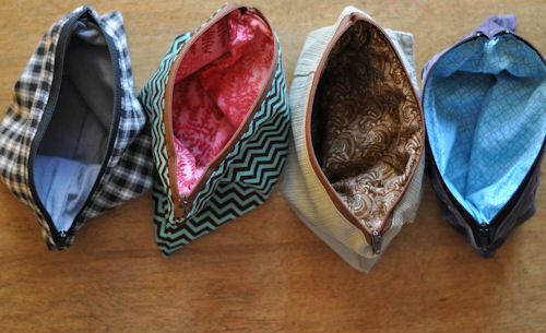  |  Easy Zipper Pouch Tutorial featured by top US lifestyle blog, Design Mom: image of 4 zipper pouches