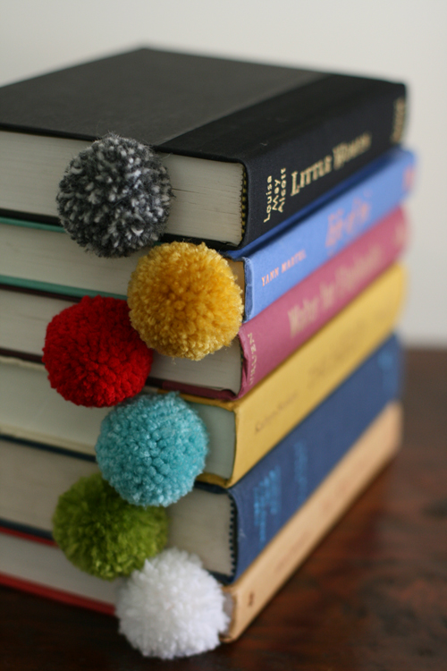 DIY yarn ball pom pom bookmark tutorial featured by top US lifestyle blogger, Design Mom