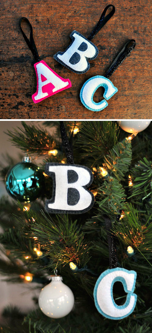 DIY monogram ornaments