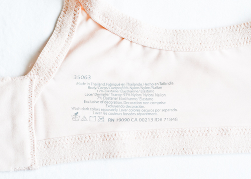 how to wash lingerie label on a bra