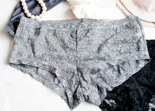 grey lace underwear
