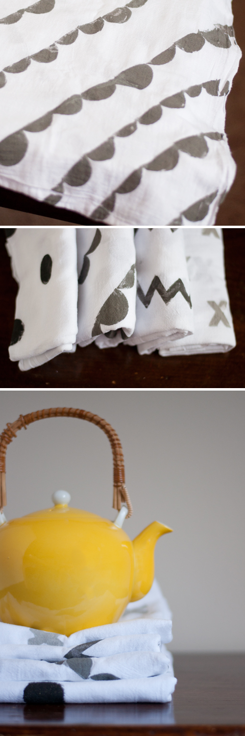 Make these Easy Stamped Kitchen Towels  |  Design Mom