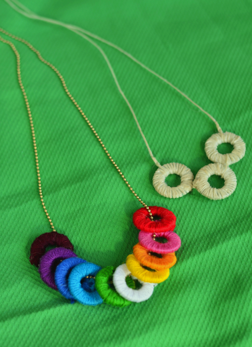 DIY: Wrapped Washer Necklaces - With an easy version for Kids!  |  Design Mom