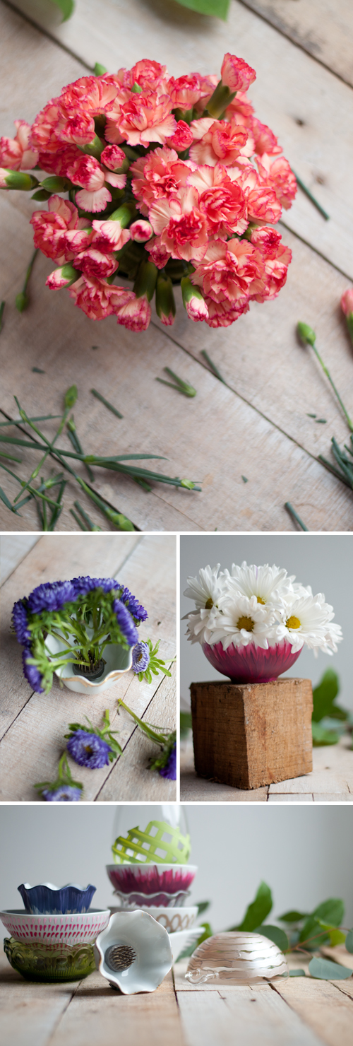 DIY: Flower Frog Bowls. They'll make even inexpensive grocery store flowers look stunning!  |  Design Mom