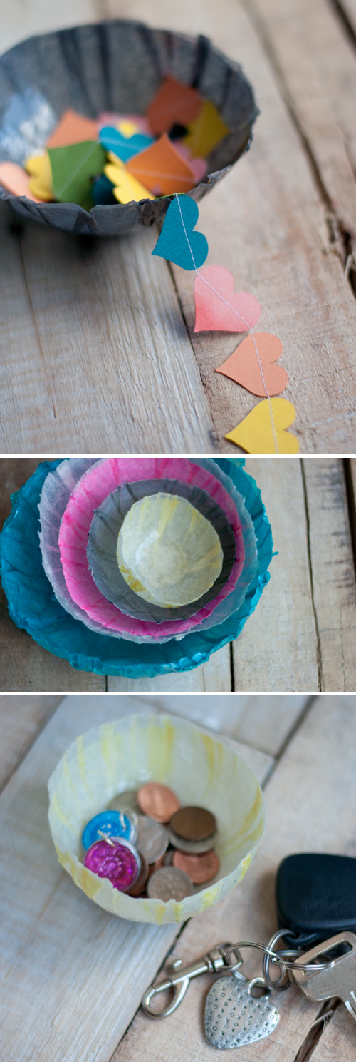 Easy DIY: Make Tissue Paper Bowls | Design Mom | Tissue Paper Bowls Tutorial featured by popular lifestyle blogger, Design Mom