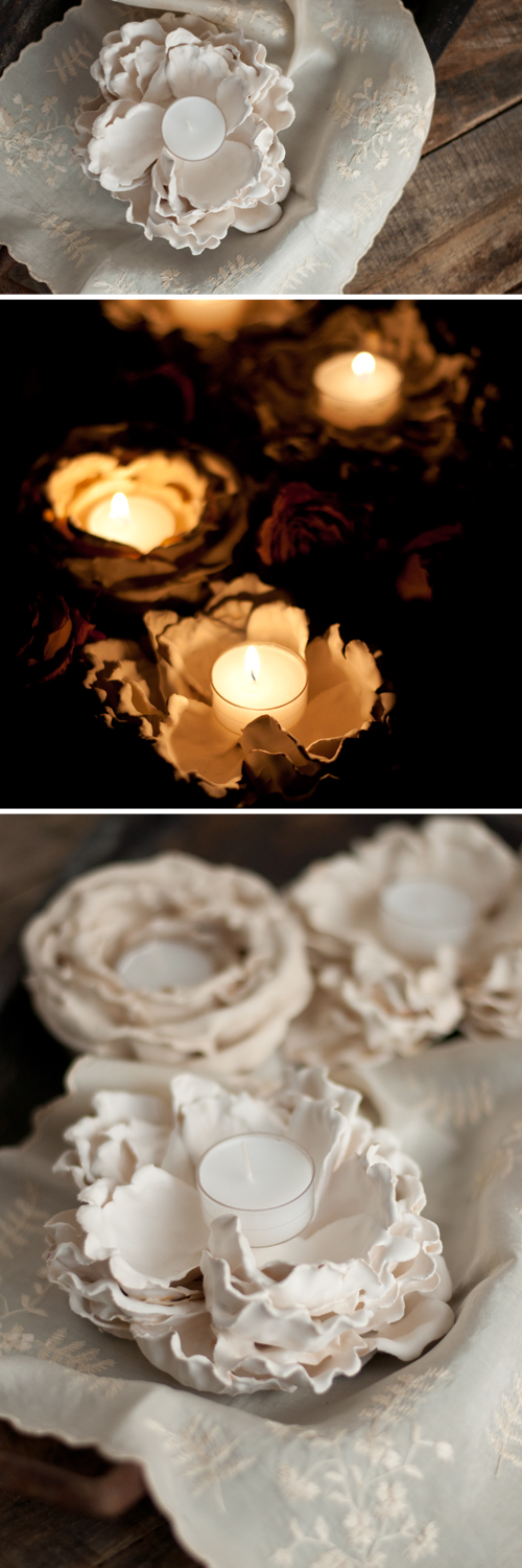 DIY: Gorgeous Plaster Dipped Flower Votives | Design Mom - Plaster of Paris Flowers DIY featured by top lifestyle blogger, Design Mom