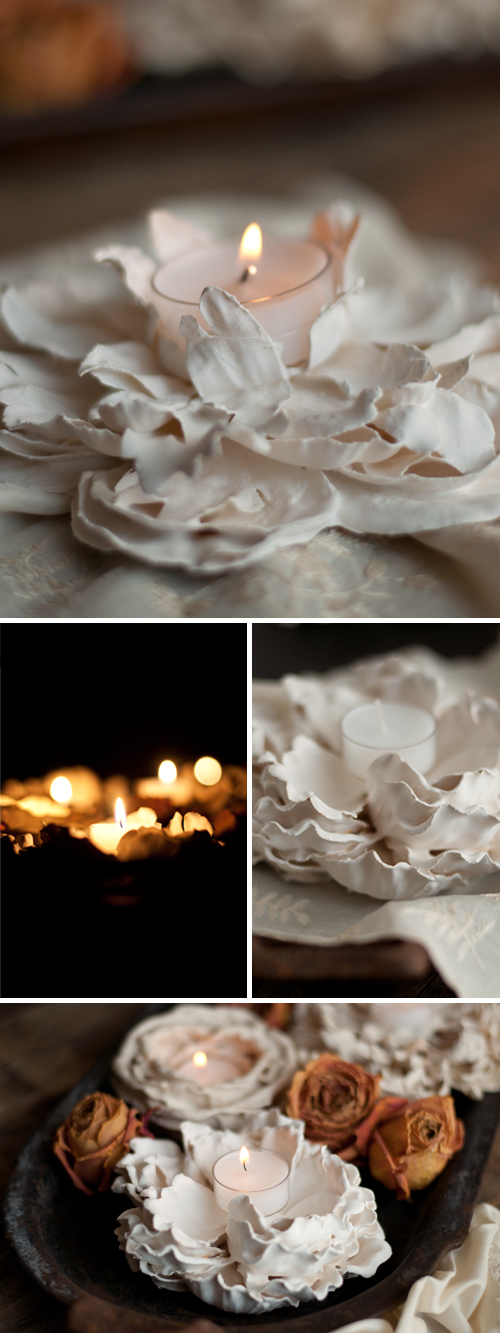 DIY: Gorgeous Plaster Dipped Flower Votives | Design Mom - Plaster of Paris Flowers DIY featured by top lifestyle blogger, Design Mom