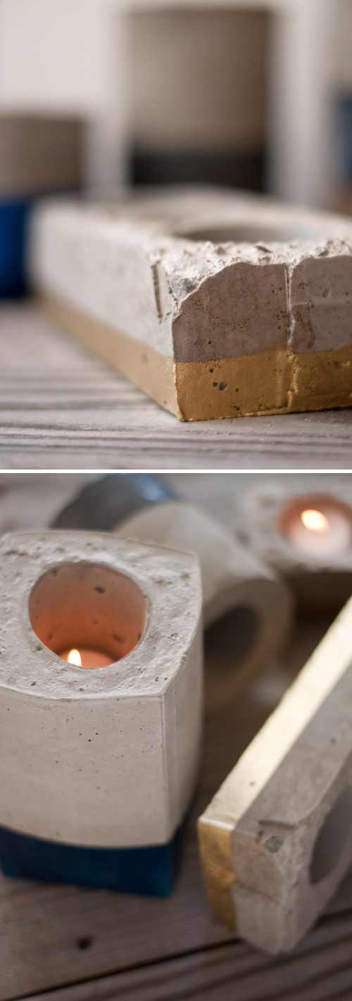 DIY Cement Candleholders   |   Design Mom