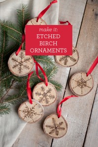 Etched Snowflake Ornaments in Birch featured on top lifestyle blog, Design Mom