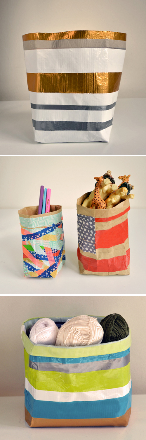 Big & Small Project: Sturdy Household Containers made from Duct Tape & Washi Tape.   |   Design Mom