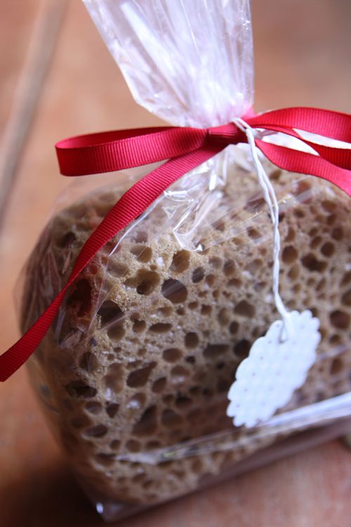 A natural sponge as a gift. (Click through for 9 last-minute hostess gifts - find them at any grocery store on your way to the party!)