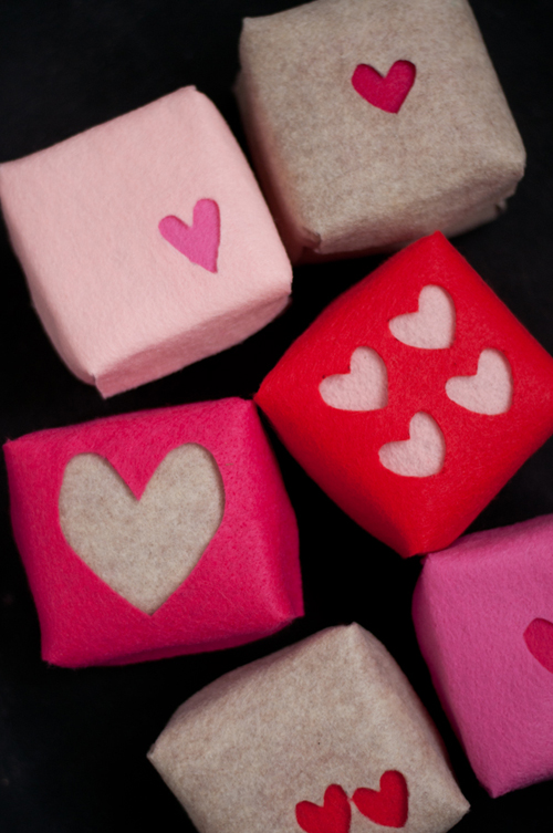 DIY Felt Boxes for Valentine's Day — make cut outs in the top in any shape you like!   |   Design Mom