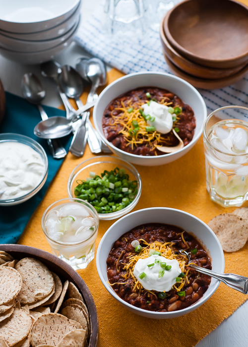 Slow Cooker Recipe: Three Bean Chili Deluxe. This recipe has won chili-cookoffs all over the country!   |   Design Mom