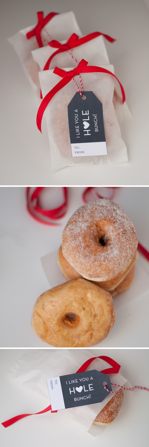 I Like You a "Hole" Bunch.  |  Easy Donut Valentines by Design Mom  #freeprintable