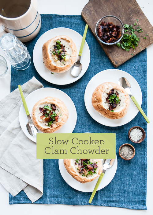 Slow Cooker Recipe: Clam Chowder. From scratch with whole ingredients.  |  Design Mom