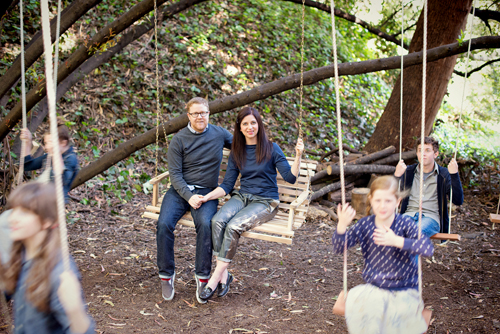 Family Portrait in Swings | Design Mom
