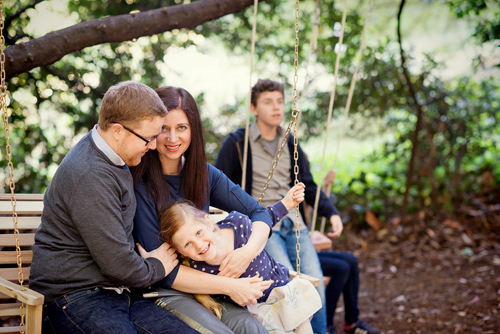 Family Portrait in Swings | Design Mom