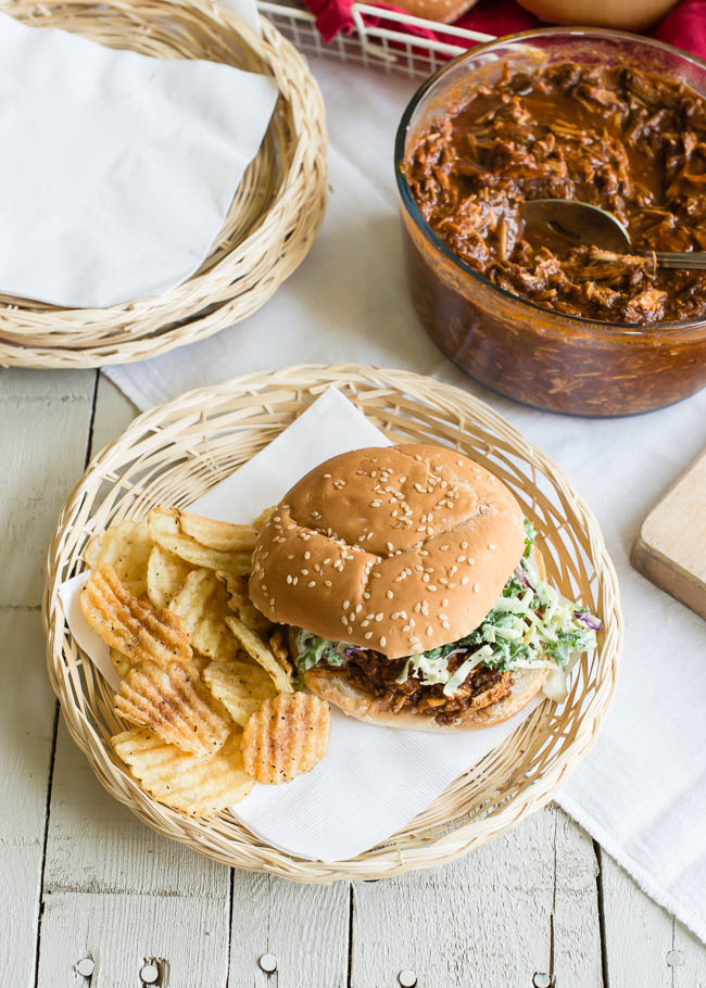 Slow Cooker Recipe: Pulled Pork Sandwiches with Homemade Coleslaw   |   Design Mom   #crockpot