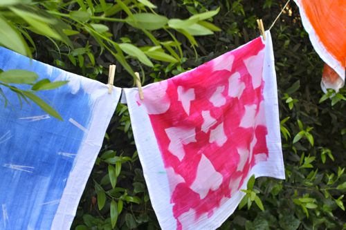 DIY: Sun Dye Bandanas. You've got to try this. Sun dye is awesome! | Design Mom