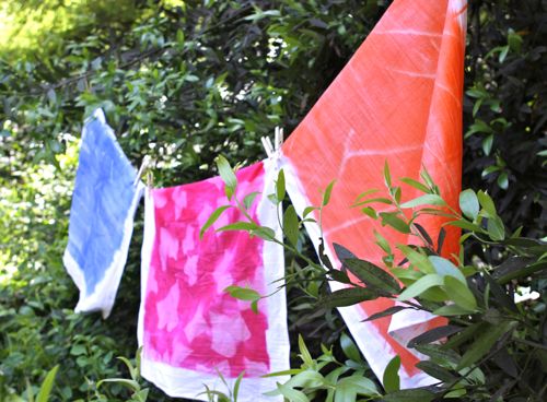 DIY: Sun Dye Bandanas. You've got to try this. Sun dye is awesome! | Design Mom