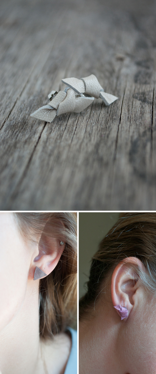 DIY: Tiny Leather Earrings. Easy and Inexpensive and Cute!   |   Design Mom