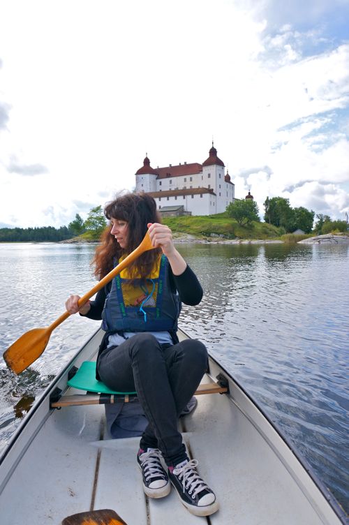 Canoeing at Läckö Castle in West Sweden