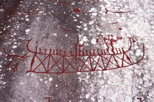 Rock Carvings from the Bronze Age. At Vitlycke Museum in West Sweden.