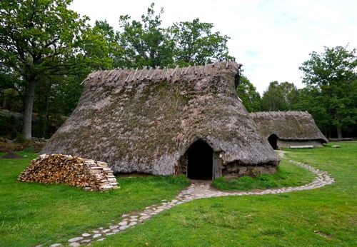 Long houses from the Bronze Age. At Vitlycke Museum in West Sweden.