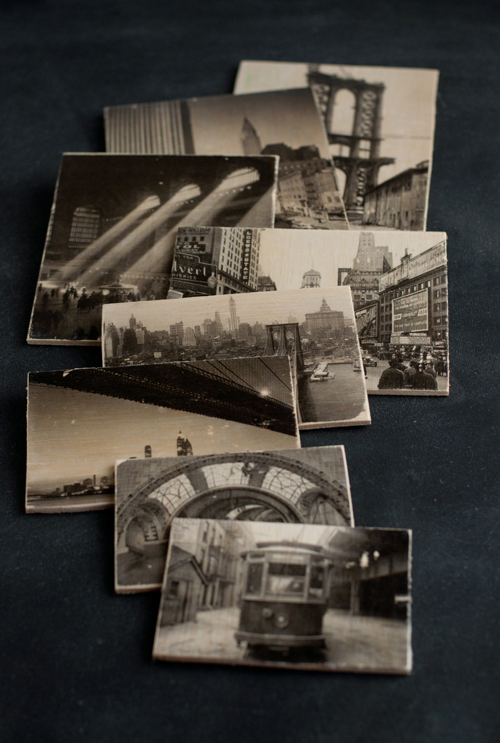 DIY: Wooden postcards made with photo transfers. So cool!