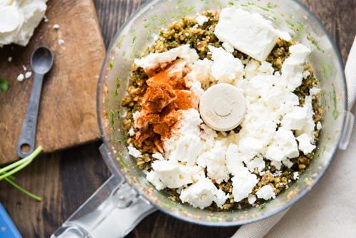 Almond Feta Dip - Healthy + Yummy. You will want to eat it on EVERYTHING!