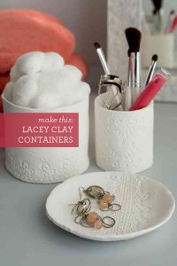 | Lacy Clay Containers tutorial featured by popular lifestyle blogger, Gabrielle of Design Mom