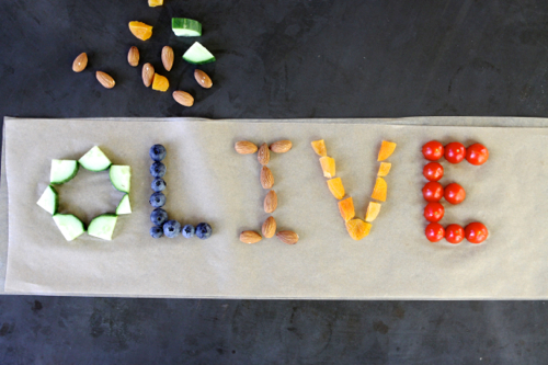 After-school snack idea: write your name with food! Easy and fun.