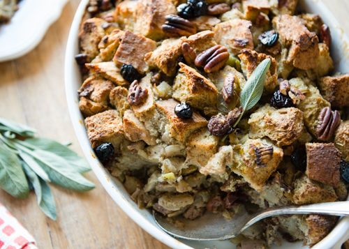 Thanksgiving stuffing with dried cherries. Delicious! | Design Mom
