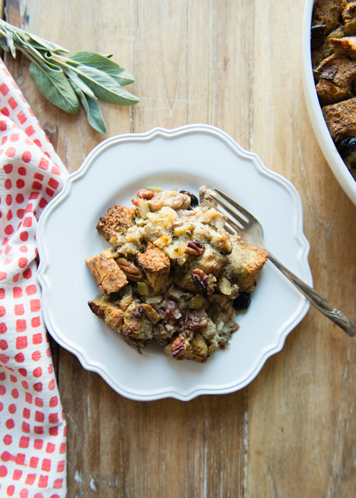 Thanksgiving stuffing with dried cherries. Delicious! | Design Mom