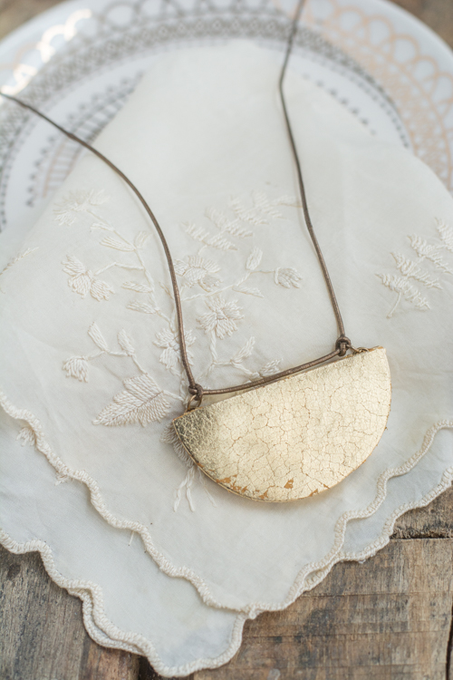 Half-Moon Pendant Necklace | Design Mom | Gorgeous Handmade Gift Ideas featured by top US lifestyle blog, Design Mom: half moon pendant necklace