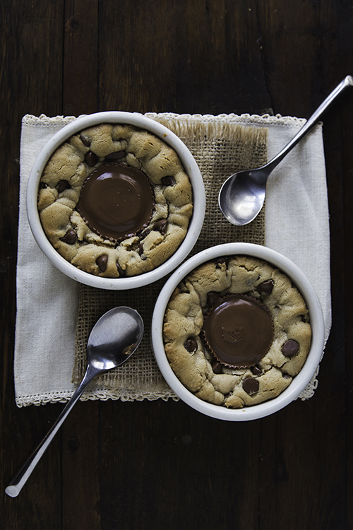 Just the right size! Dessert for Two: Peanut Butter Cup Deep Dish Cookies | Design Mom