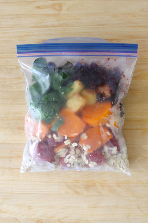 Prep several smoothies ahead of time with freezer packs.