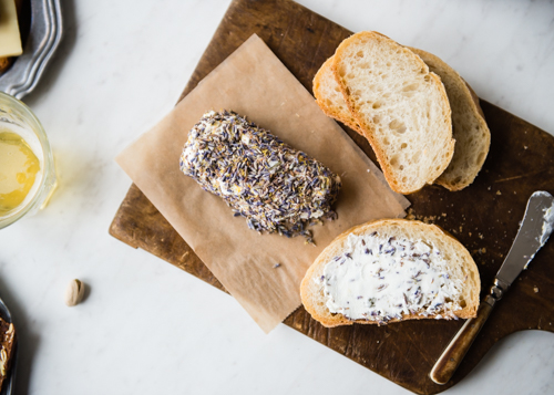 lavender lemon goat cheese with bread-2