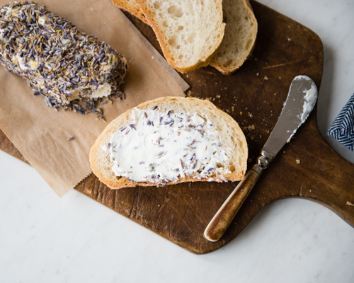 lavender lemon goat cheese with bread