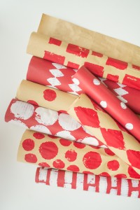 Make your own stamped wrapping paper! It's easy and inexpensive! | Design Mom