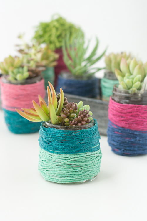 Gorgeous Handmade Gift Ideas featured by top US lifestyle blog, Design Mom: recycled jar planters