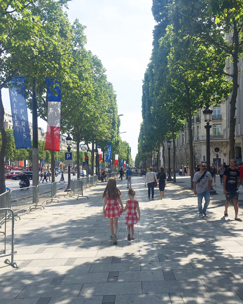kids in Paris on the champs elysees
