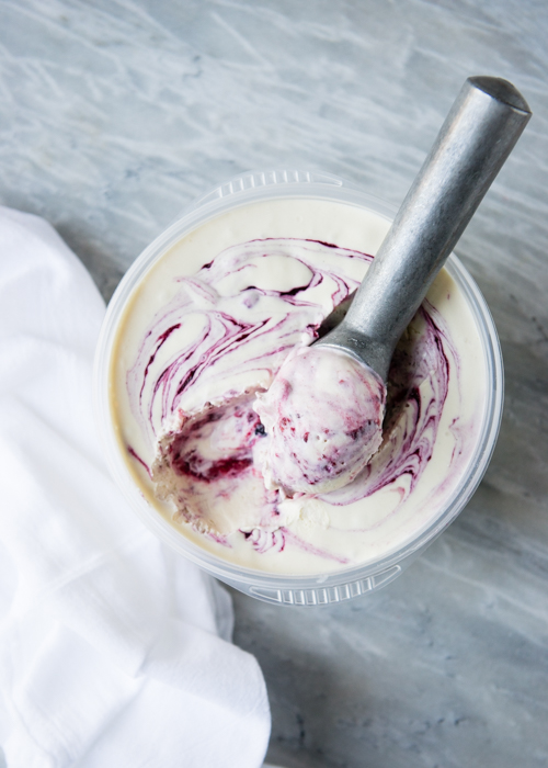 cheesecake ice cream with berry ripple