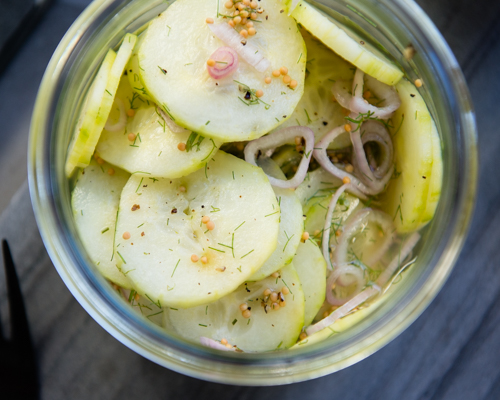 No Cook, No Prep! Scandinavian Style Dinner Party Menu - including quick pickled cucumbers.