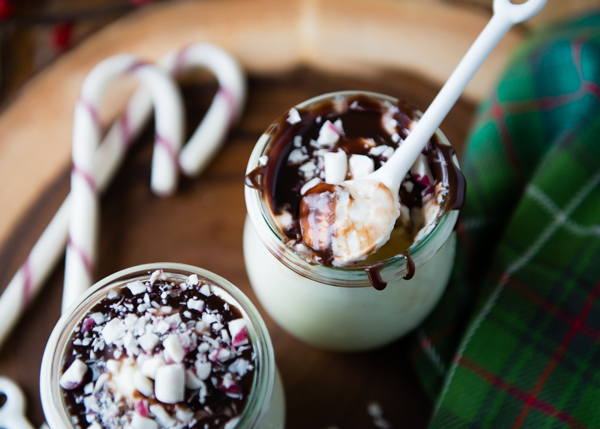 White Chocolate Pudding Recipe — try it with peppermint extract and crushed candy canes!